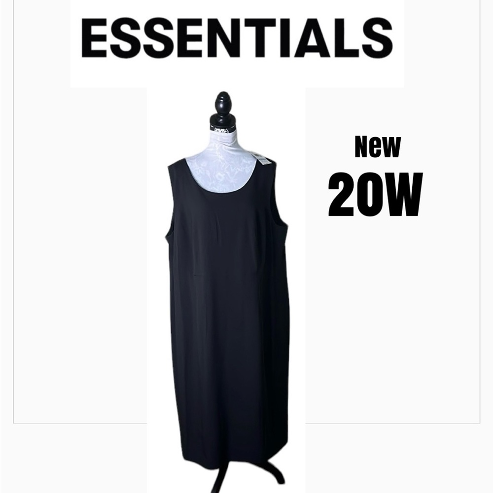 Essentials sleeveless black slip dress size 20W